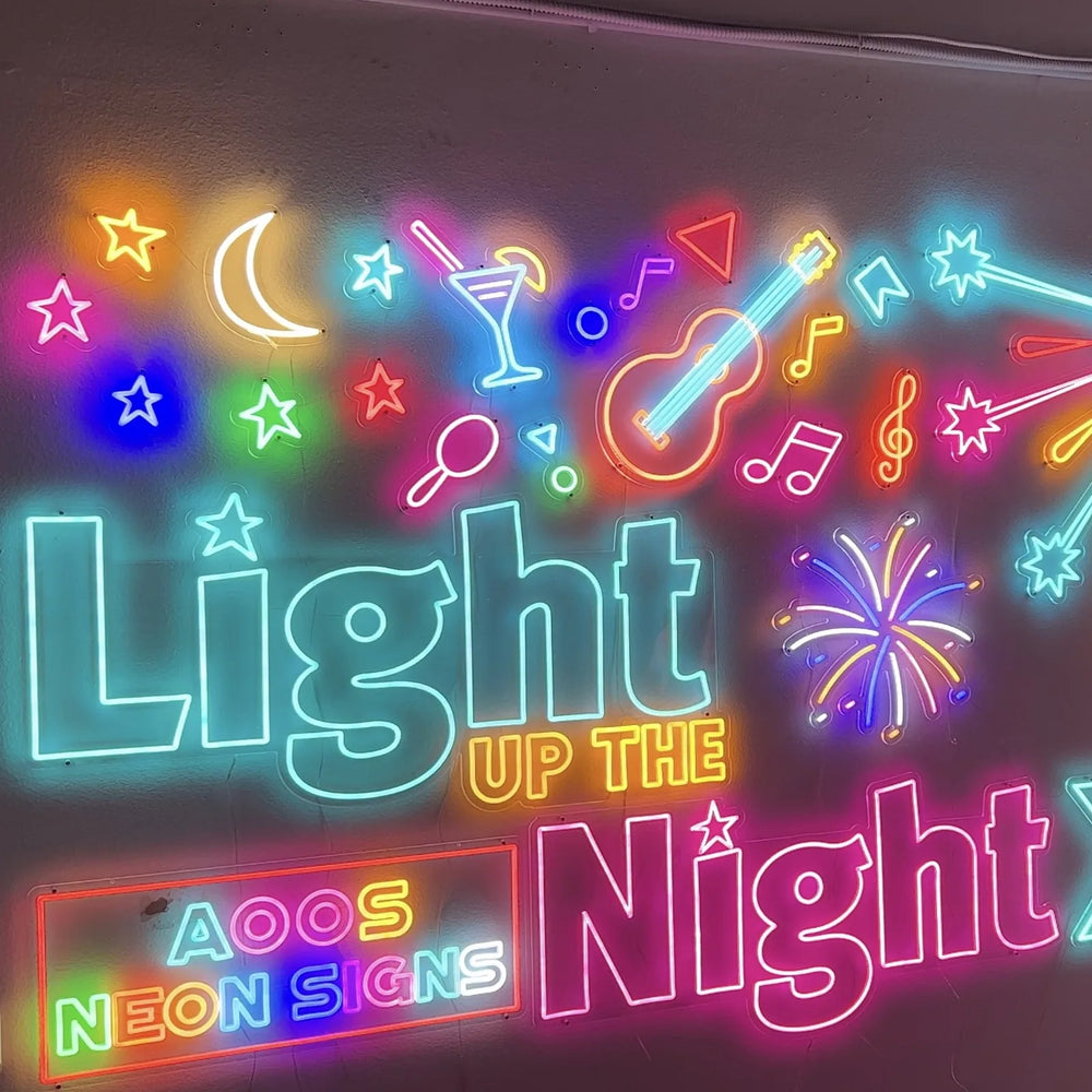 Large custom neon sign filling a wall, the reason wall measurements matter