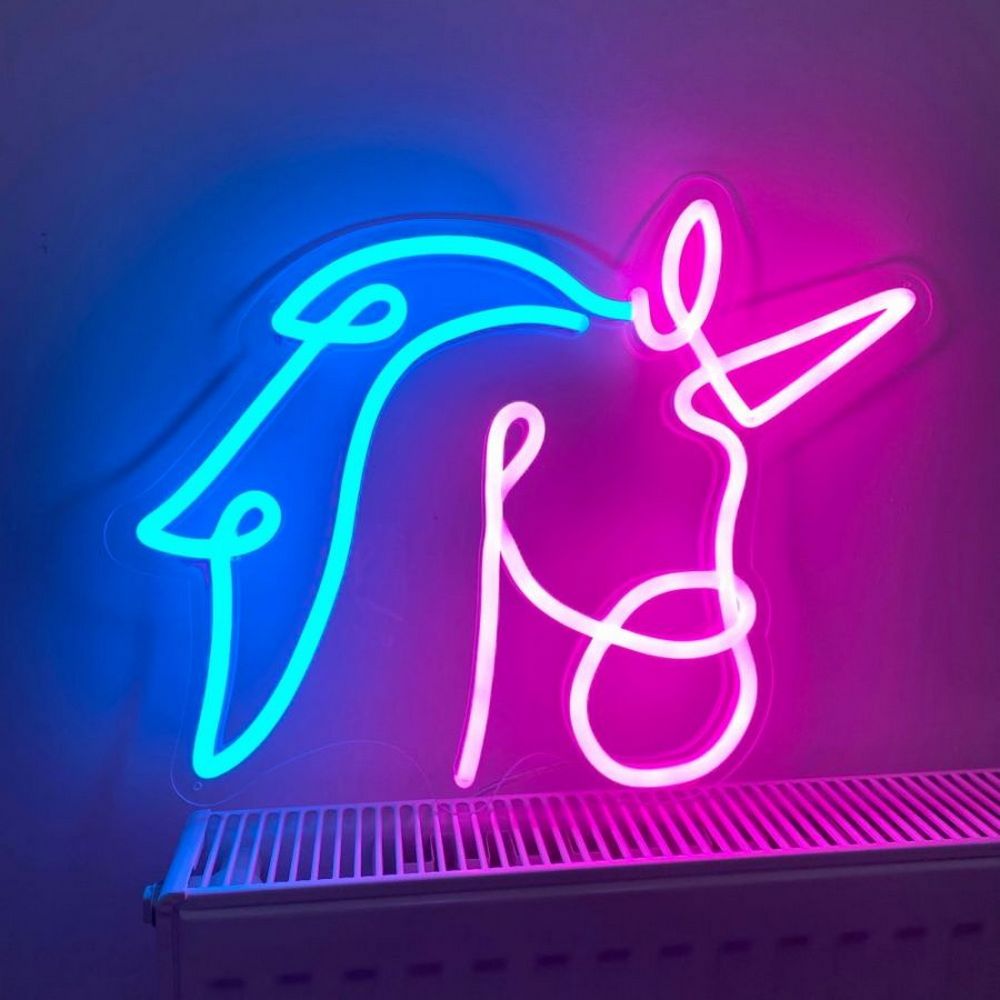 Unicorn Line Art LED Neon Sign for Kids Room light up sign