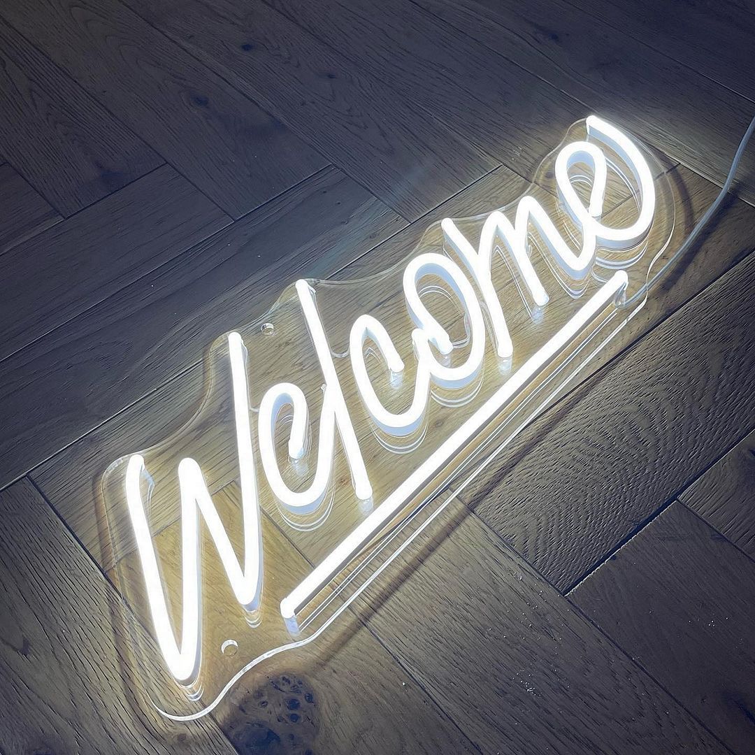 Welcome LED Neon Sign for Storefront light up sign