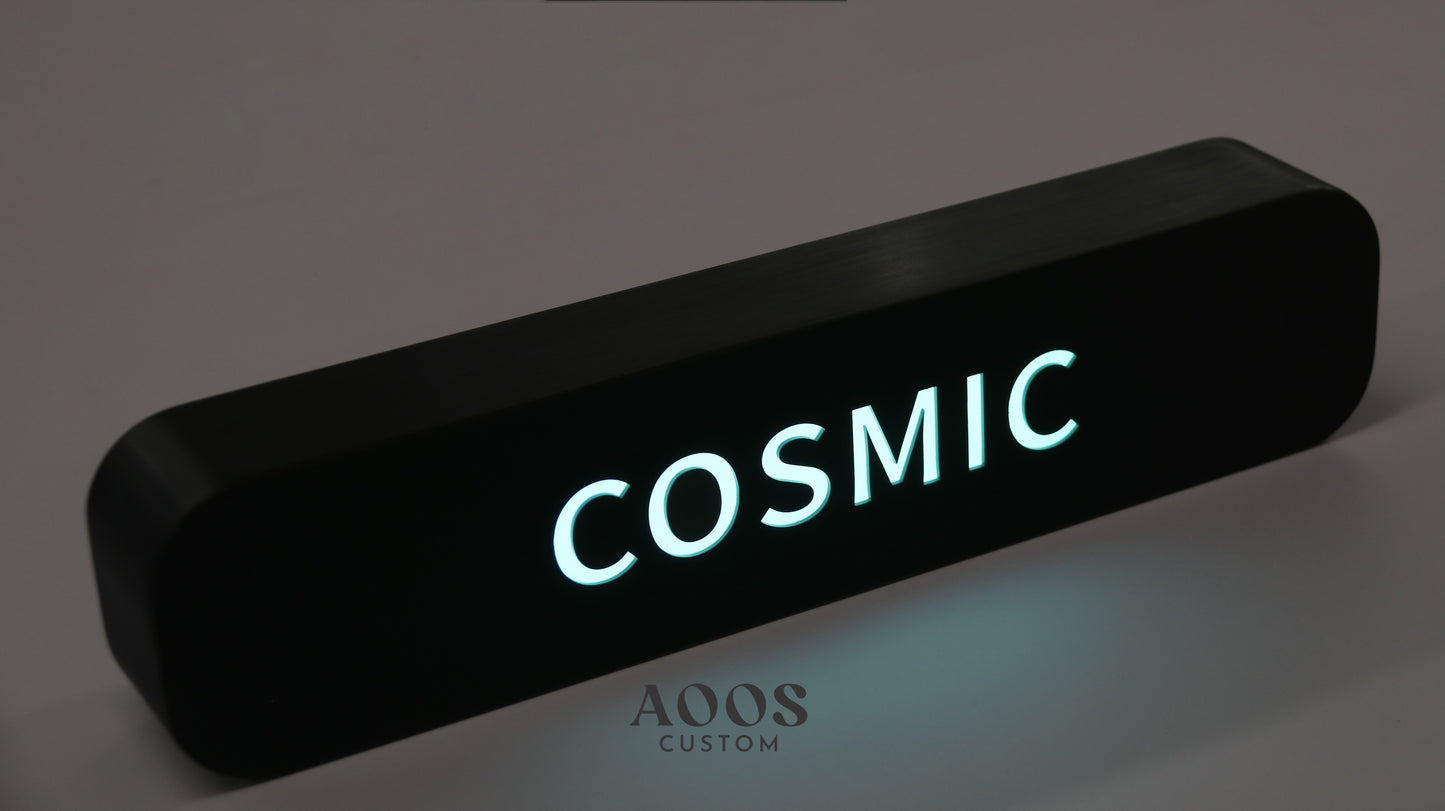 Custom LED Cut-Out Letter Door Sign, Slim Brushed Metal Lightbox Bar for Private Rooms, Club Entrances, VIP Zones & Interior Directional Signage