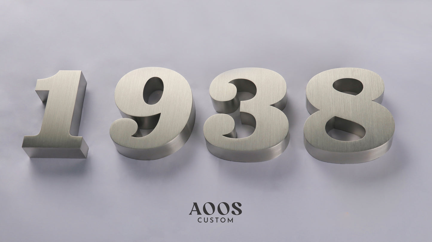 Custom Metal Sign, 3D Stainless Steel Letters for Interior Lobby Wall Logo Signs, Brushed Silver