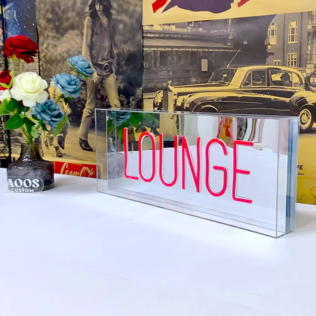 wall mounted neon light box custom led box sign for shop neon box signs for retail