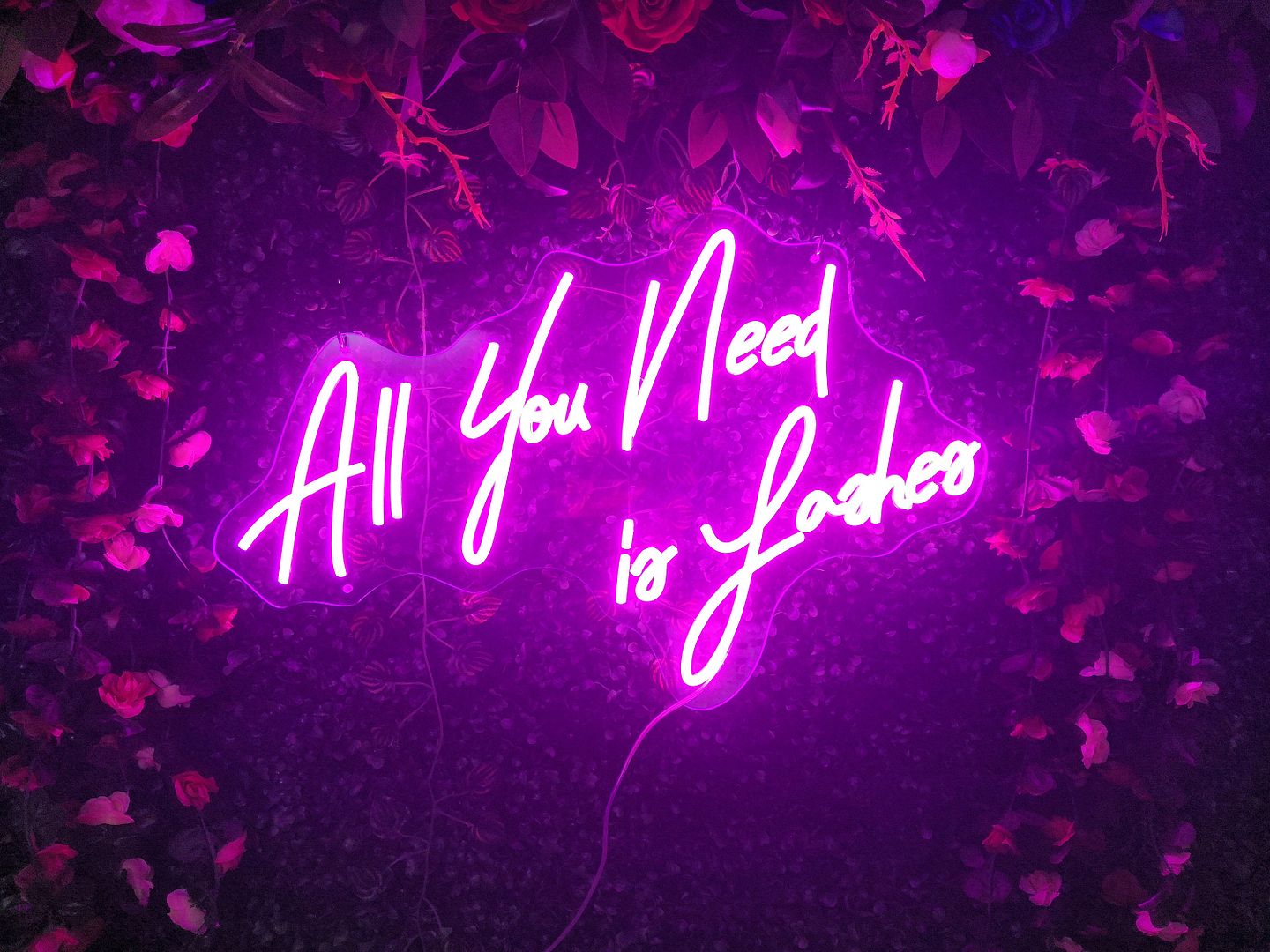 All You Need is Lashes Neon Sign