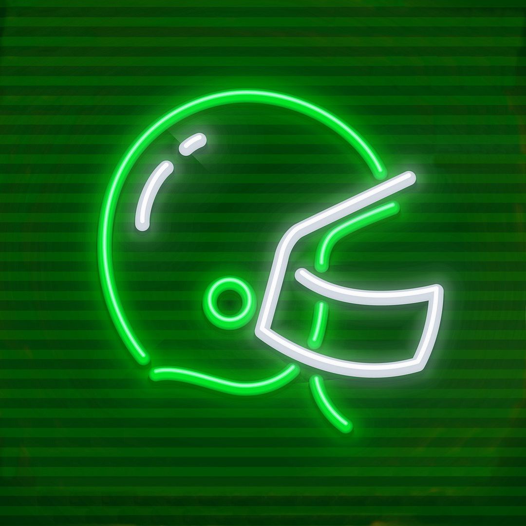 American Football Helmet Neon Sign