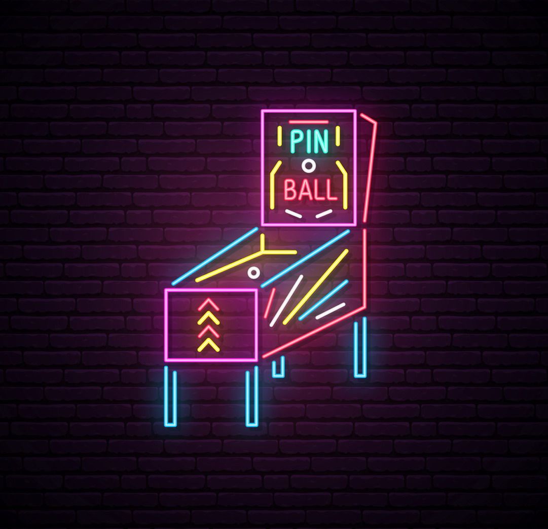 Arcade Pinball Game Neon Sign