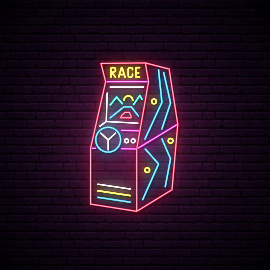 Arcade Race Game Neon Sign