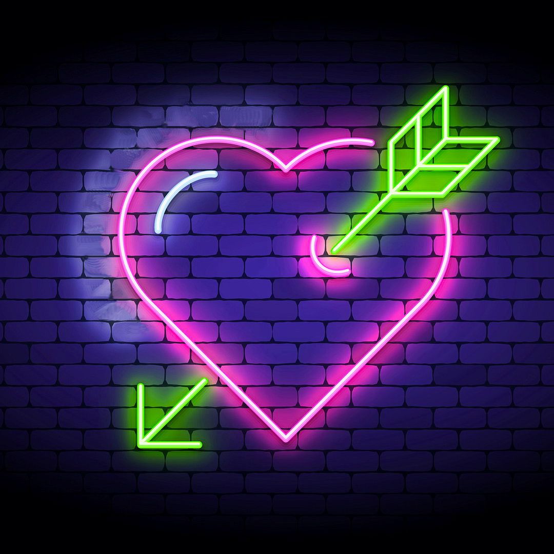 Arrow Through Heart Neon Sign