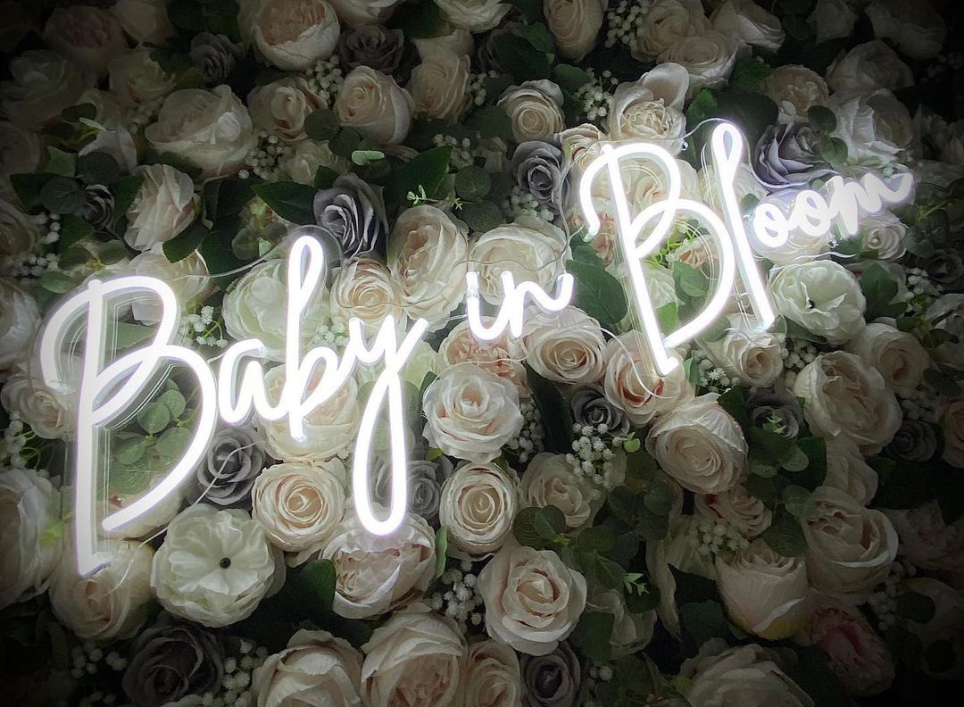Baby in Bloom Neon Signs, Neon Lights, LED Neon Signs for Room, Bars Light Up Signs, Cool Neon Light Signs, Neon Wall Lights