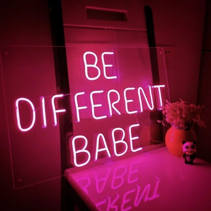 Be Different Babe Neon Signs, Neon Lights, LED Neon Signs for Room, Bars Light Up Signs, Cool Neon Light Signs, Neon Wall Lights