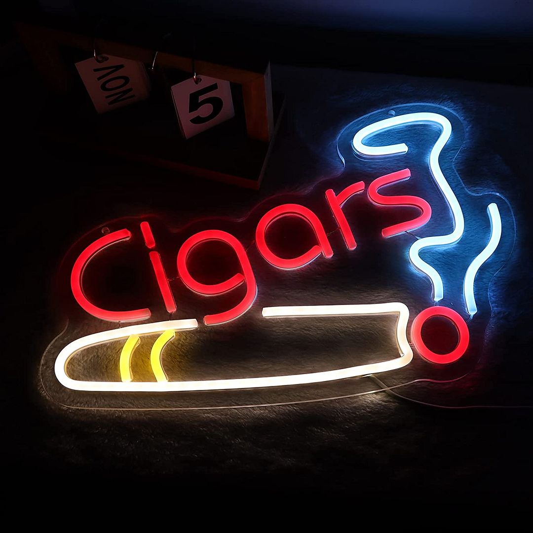 cigarette led sign Virlusy Cigar Neon for Wall Decor Dimmable Lights Signs Smoke Shops Neon Light for Cigar Lounge Pub Home Bar Party Decoration USB Powered ensuring your sign is both secure and stylish and highlights your design perfectly Cigar Neon Sign Cool Led