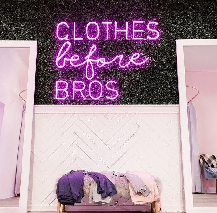 Clothes Before Bros Neon Sign