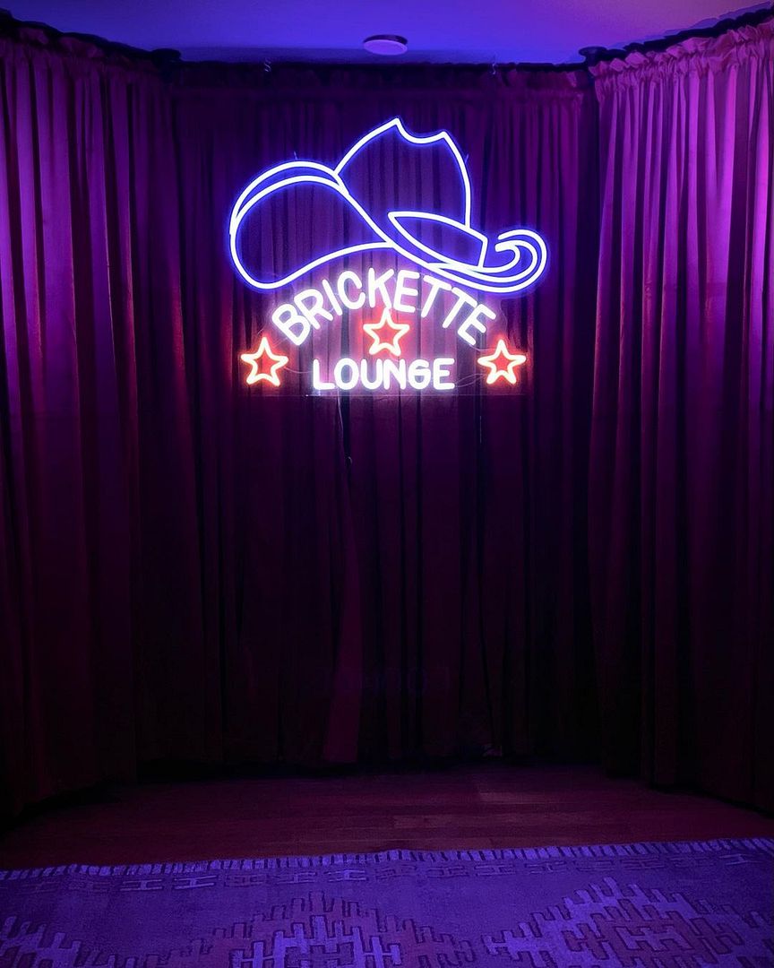 Cowboy Hat Brickette lounge Neon Sign