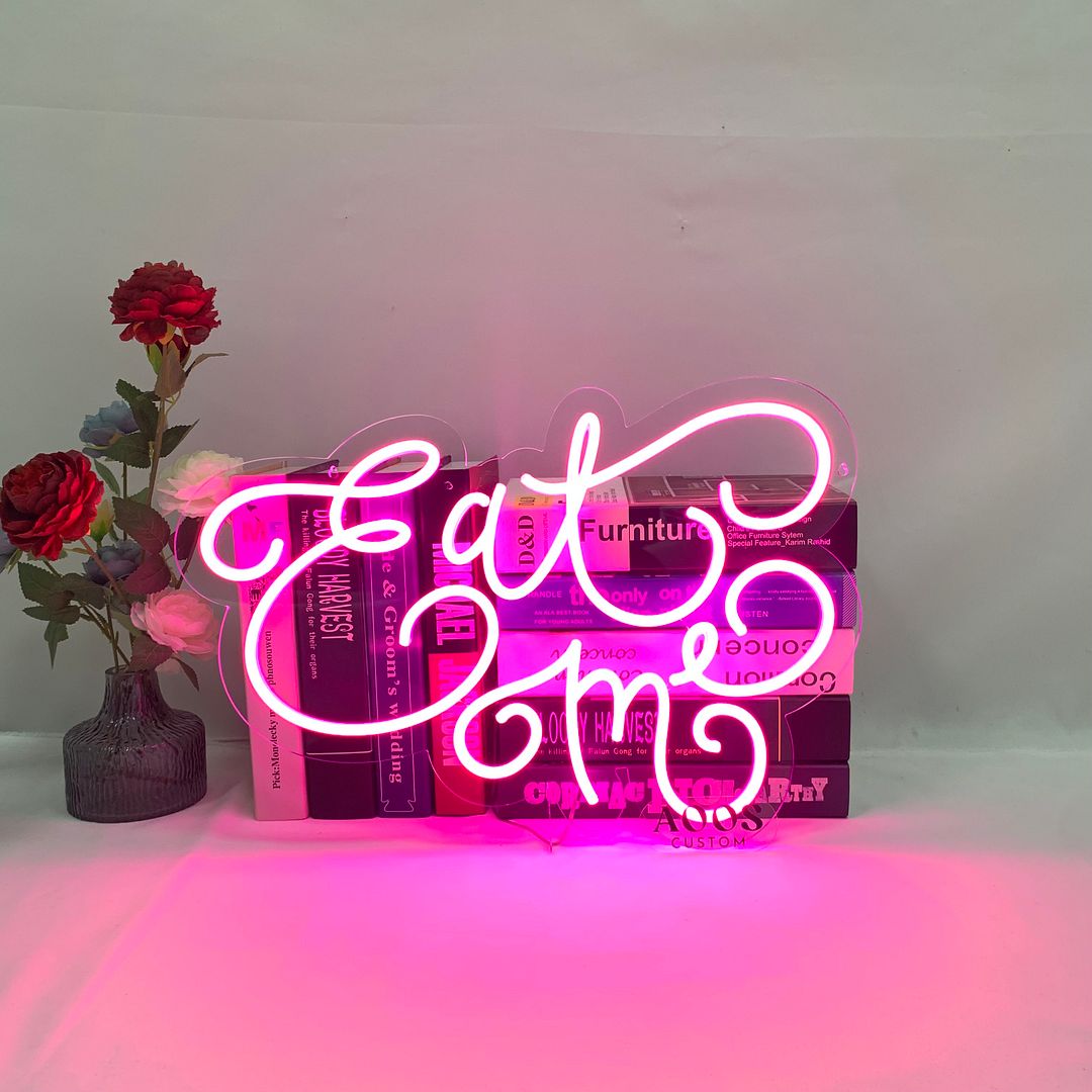 Eat Me Neon Signs, Plug-in or Battery Powered Neon Lights