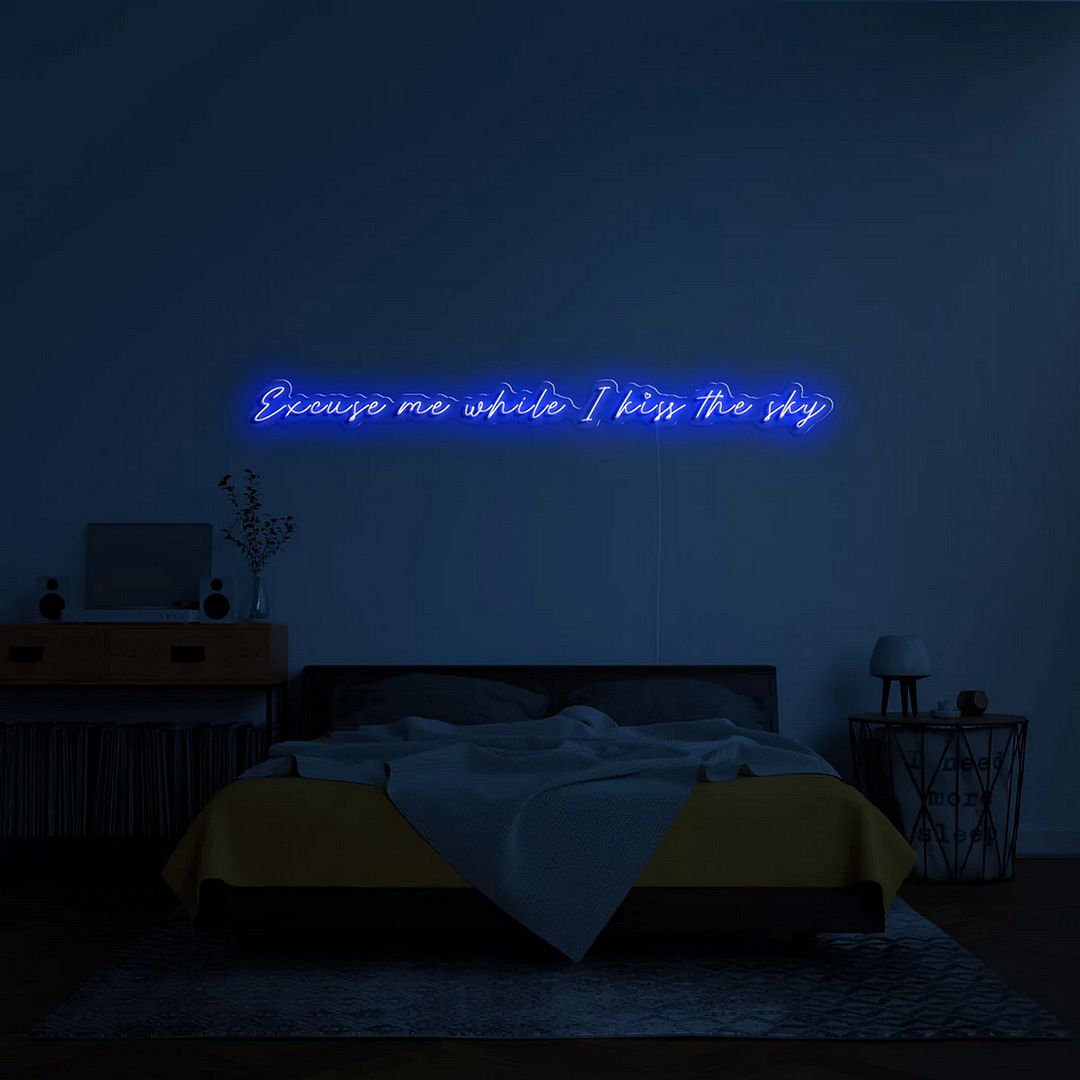 Excuse Me While i Kiss The Sky Neon Sign