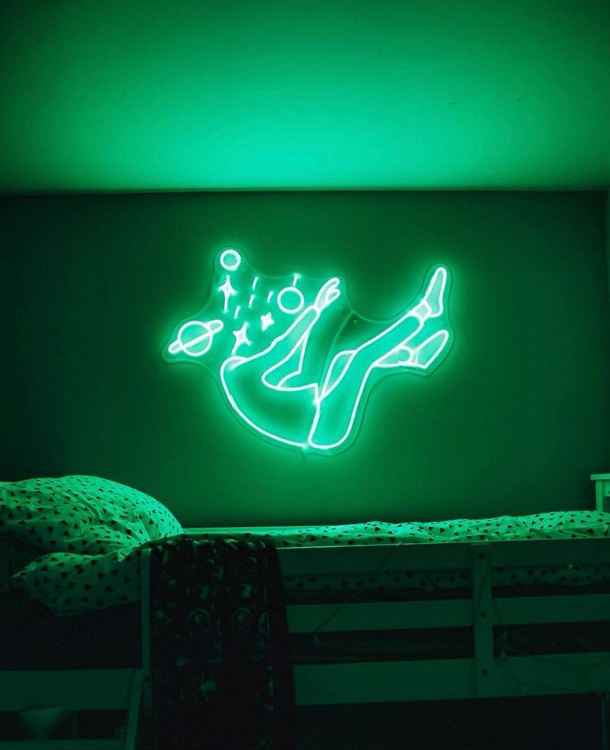 Falling Into Outer Space Neon Sign