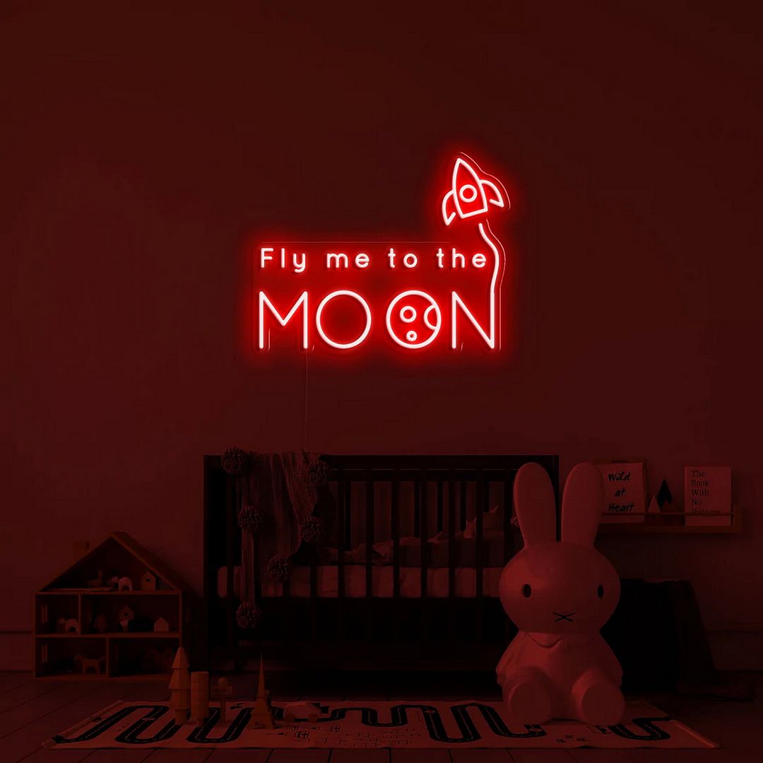 Fly Me to The Moon Neon Sign
