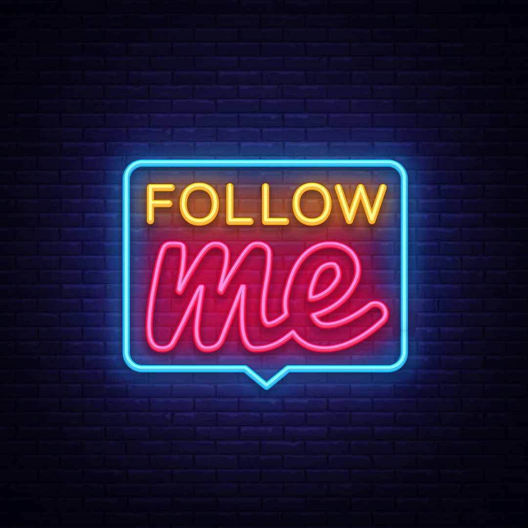 Follow Me Text Neon Sign