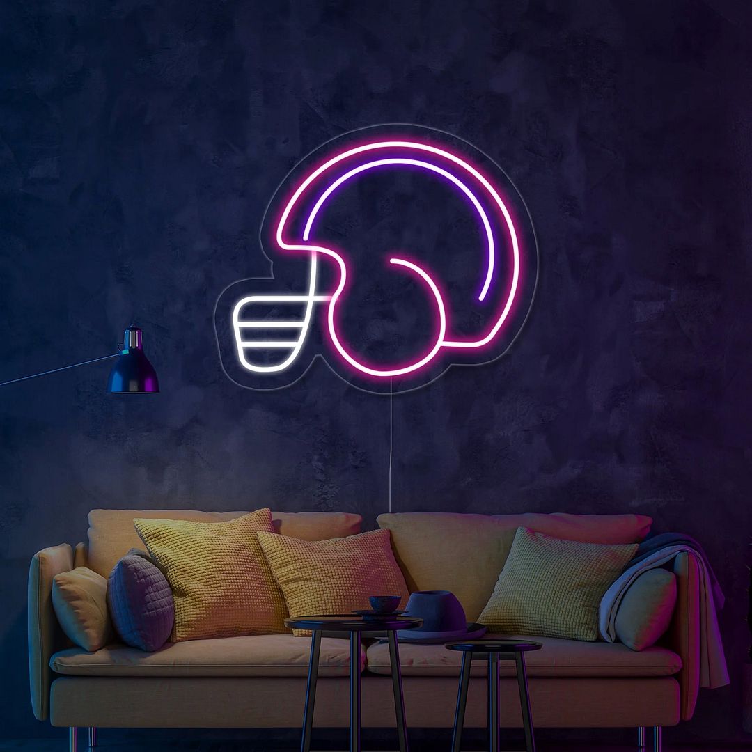 Custom Made Neon Signs, Football Player Helmet Neon Sign, LED Business Sign Custom Made Neon Signs, Football Player Helmet Neon Sign, LED Business Sign