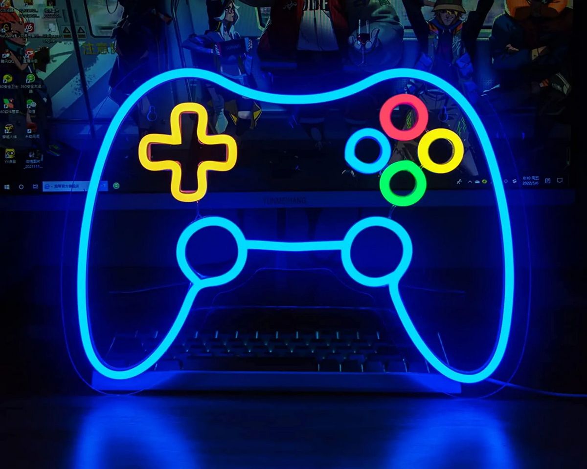 Gamer Neon Sign Gamepad Controller Neon Signs Neon Light Gaming W f516