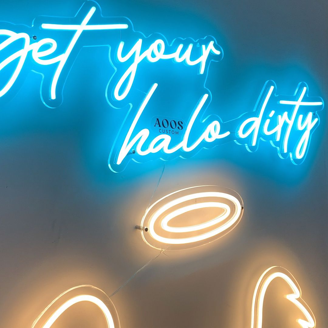 Get Your Halo Dirty with Angel Wings Neon Sign