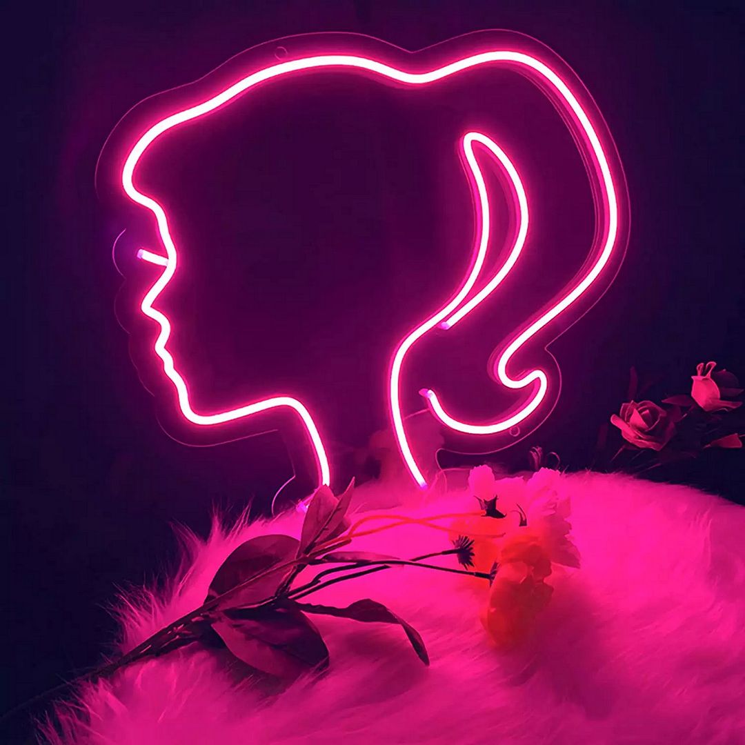 Girl Headshot Neon Sign