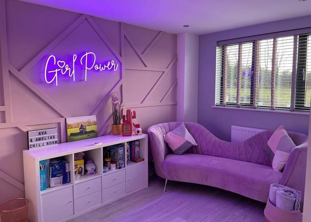 Girl Power Heart Neon Signs, Neon Lights, LED Neon Signs for Room, Bars Light Up Signs, Cool Neon Light Signs, Neon Wall Lights