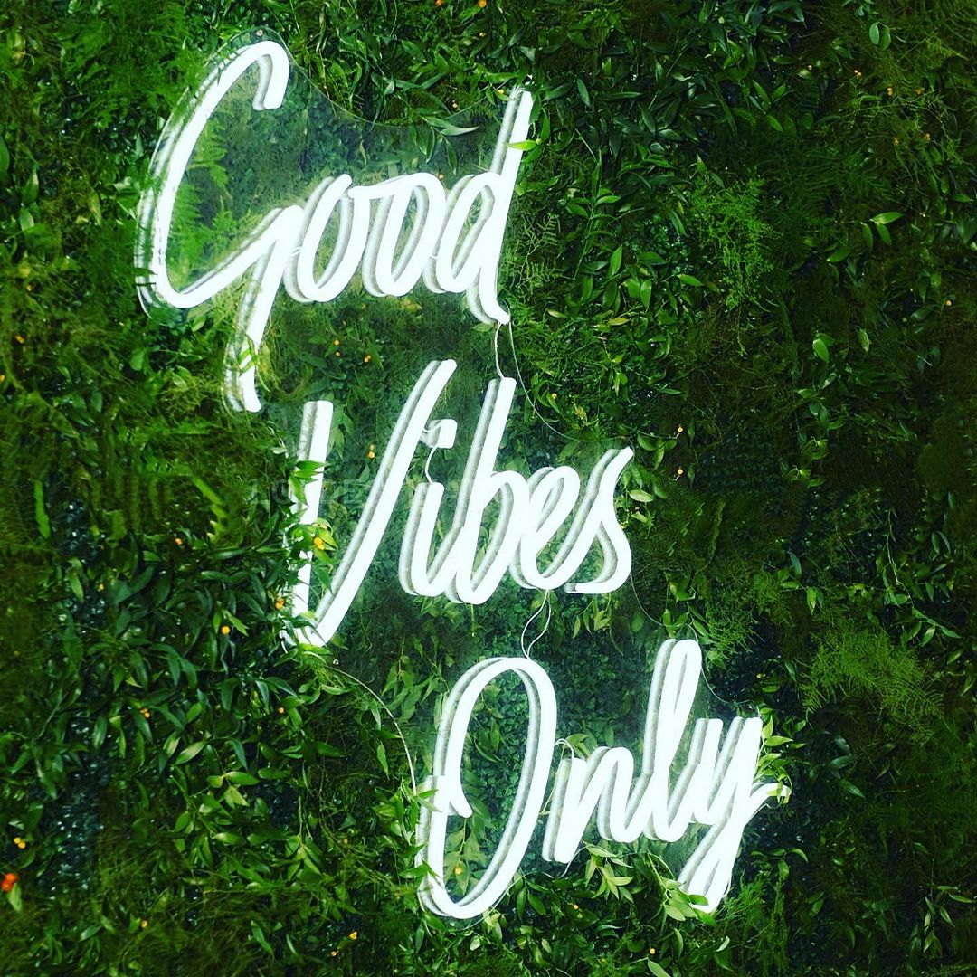 Custom Made Neon Signs, Good Vibes Only Neon Sign, LED Business Sign – AOOS  Custom