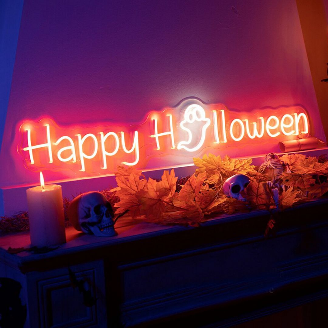 Happy Halloween Ghost Neon Sign