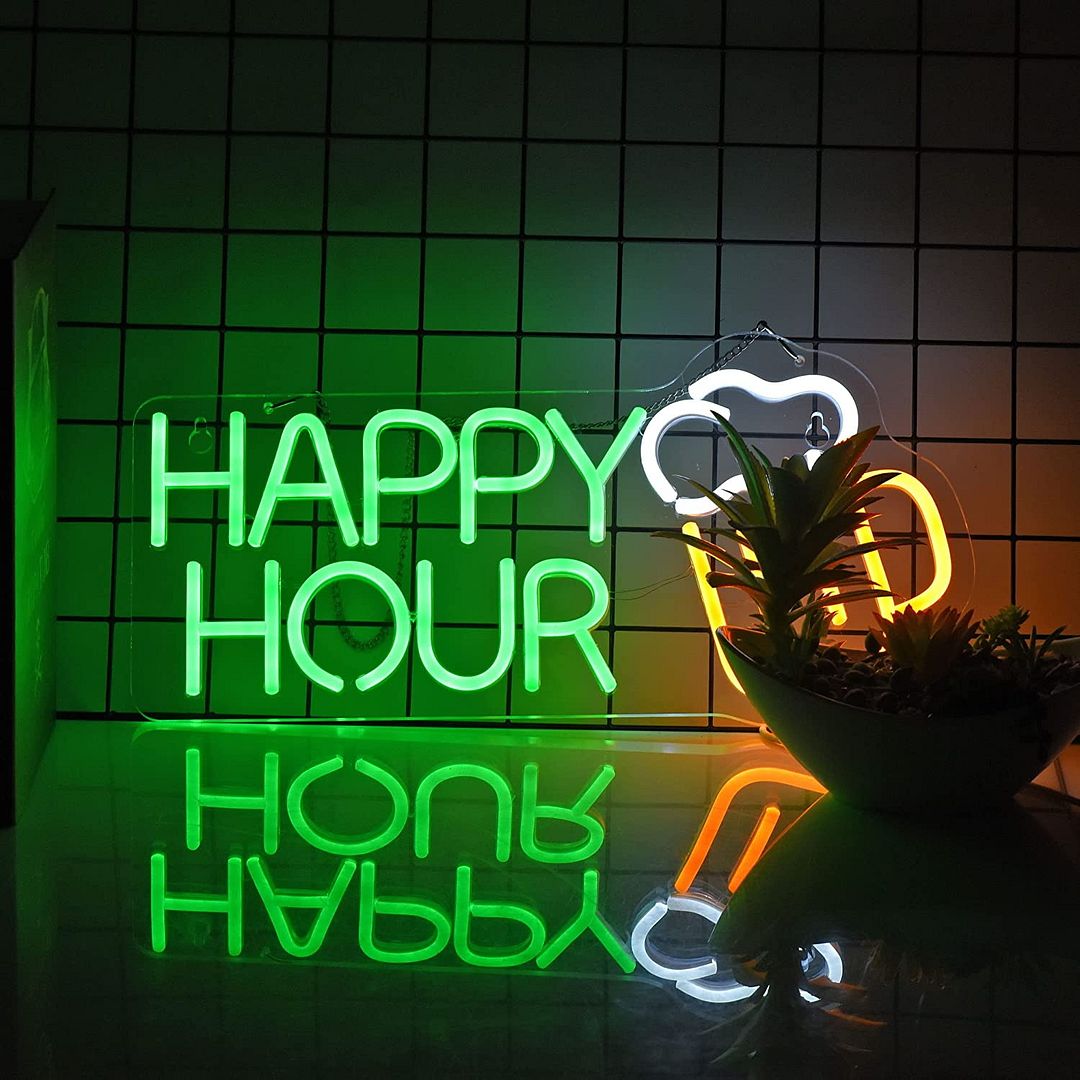 Happy Hour Neon Sign