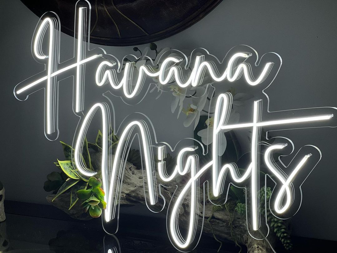 Custom Made Neon Signs, Havana Nights Neon Sign, LED Business Sign