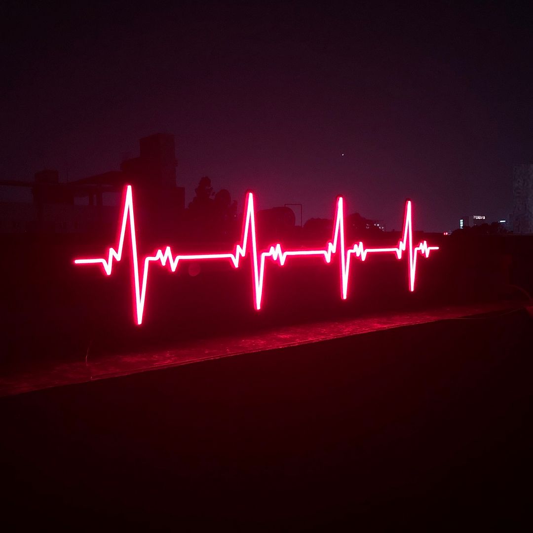 Heartbeats Cardiogram Neon Sign