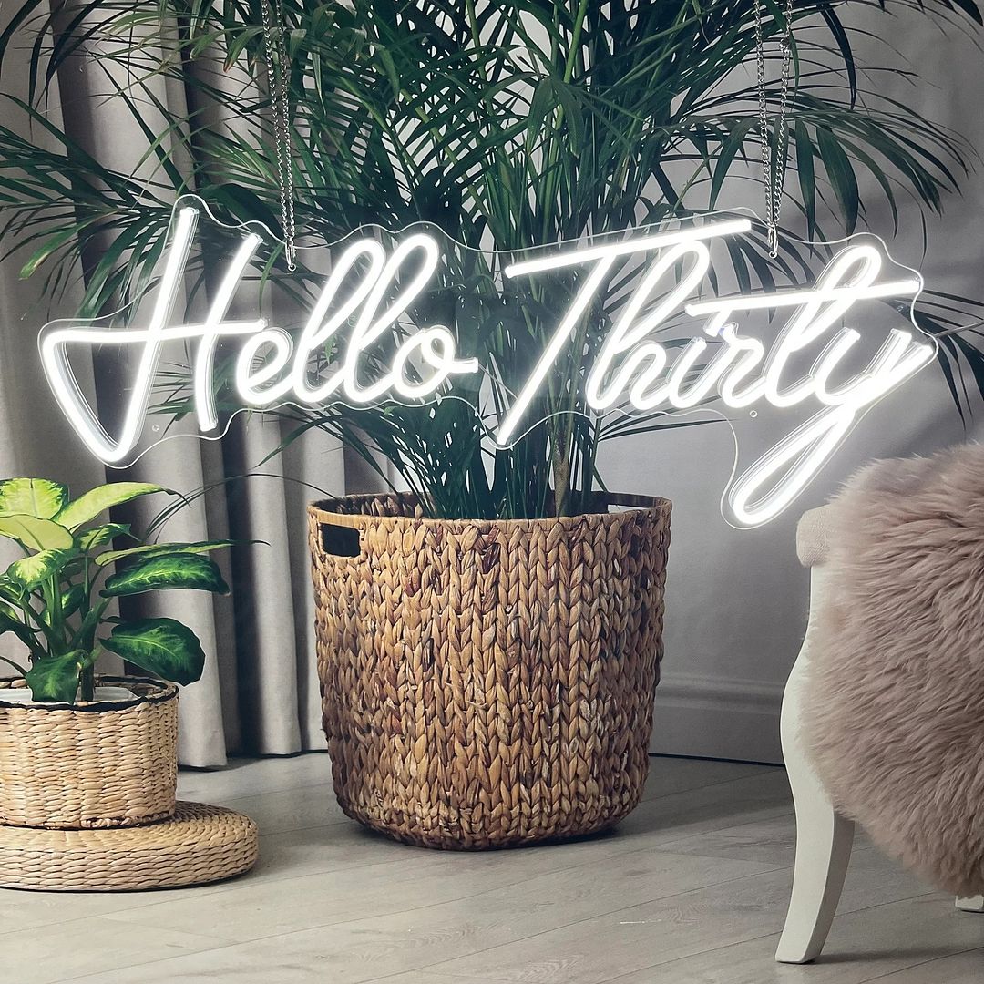 Hello Thirty Happy Birthday Neon Sign