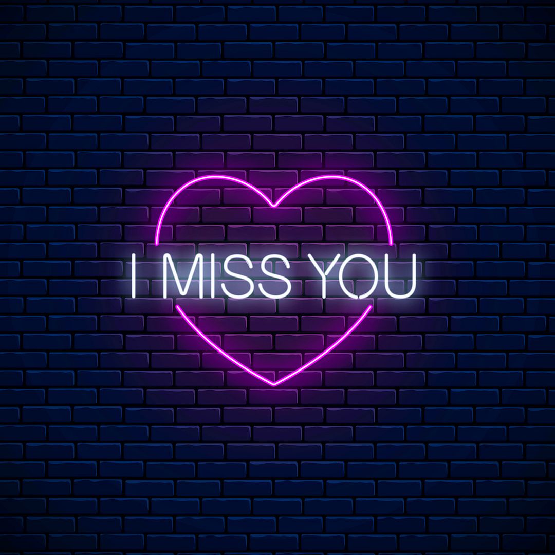 I Miss You Love Heart Neon Sign