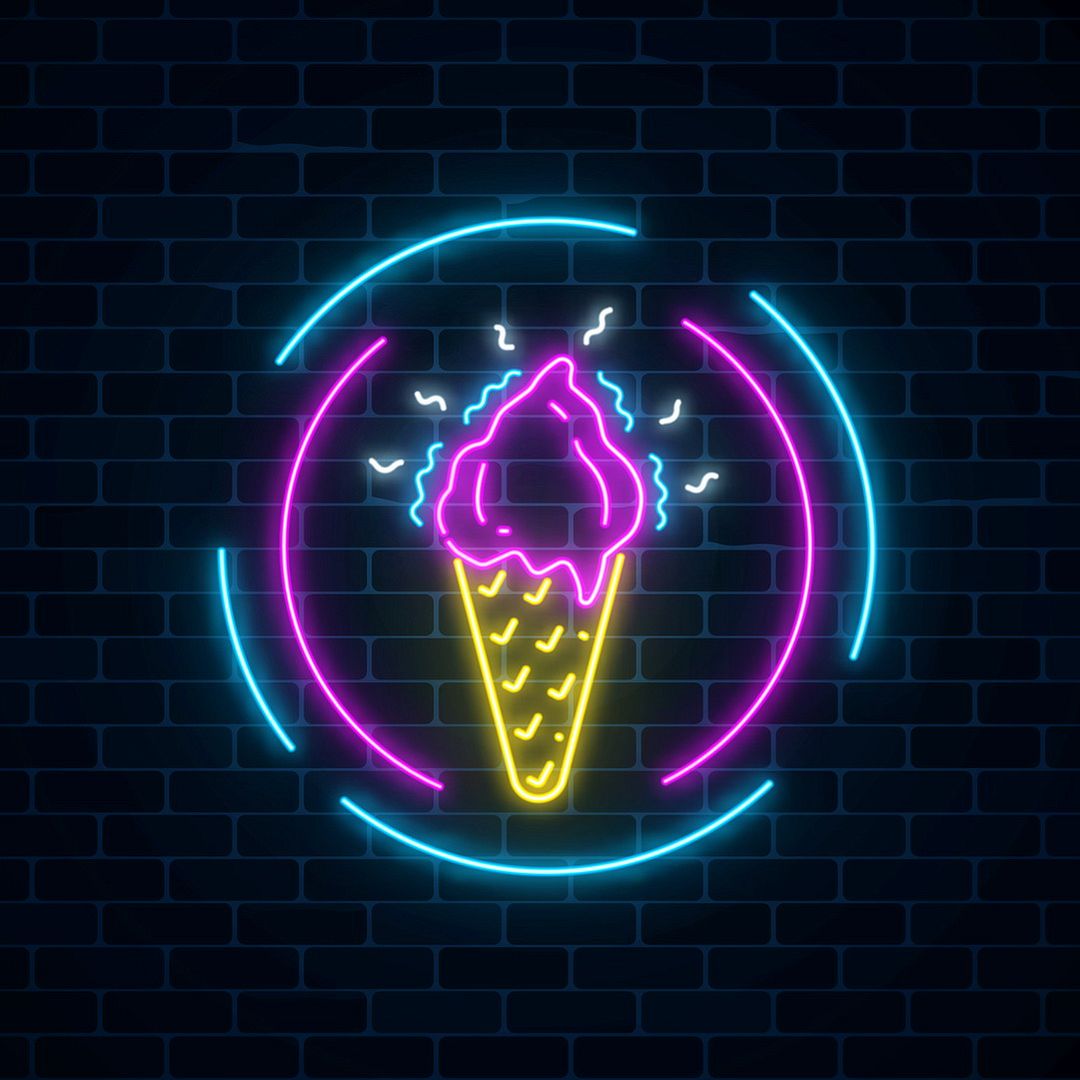 Ice Cream Cone Neon Sign