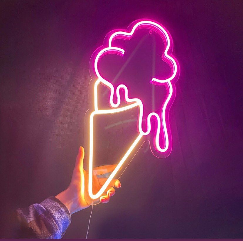 Ice Cream Cone Neon Sign
