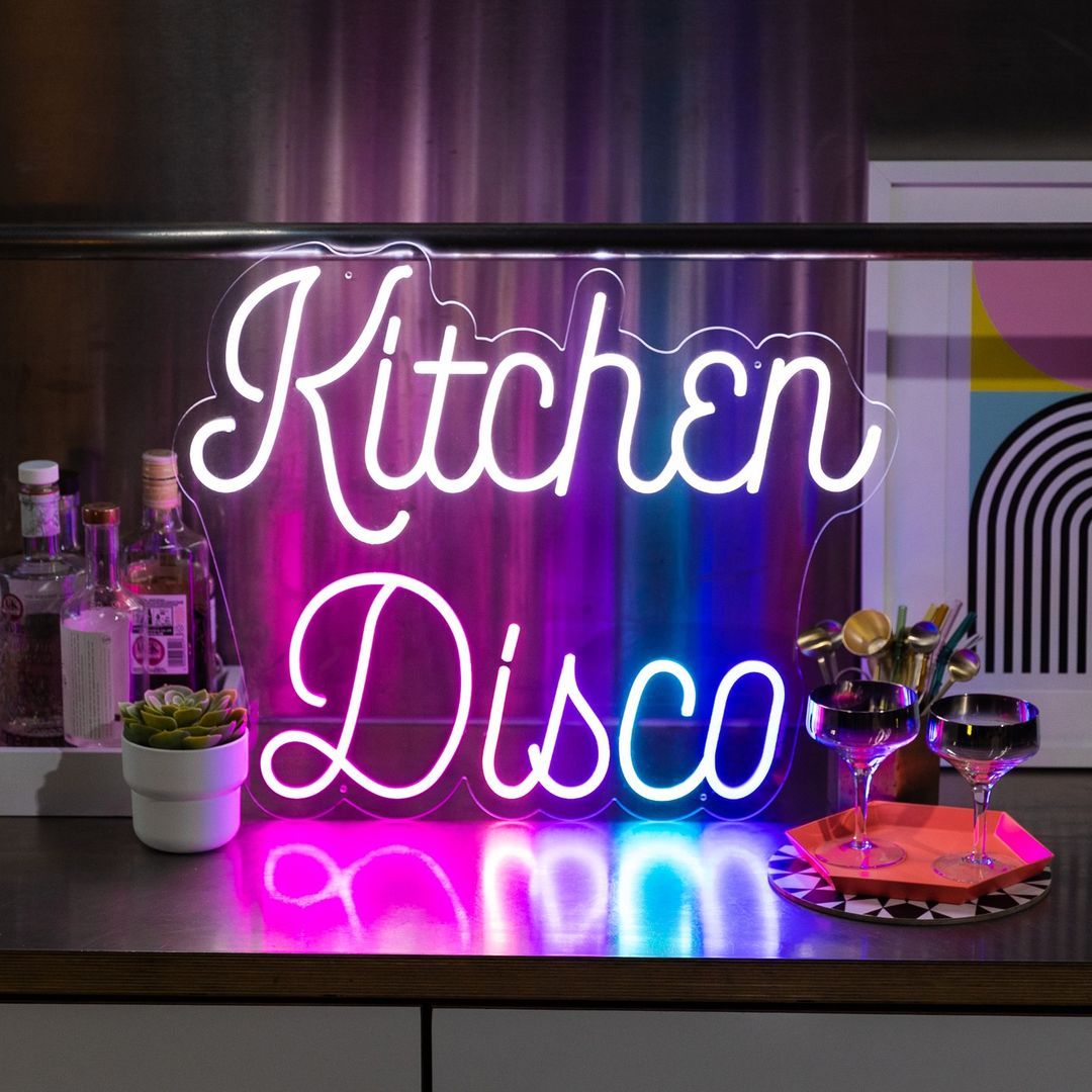 Kitchen Disco Neon Signs, Neon Lights, LED Neon Signs for Room, Bars Light Up Signs, Cool Neon Light Signs, Neon Wall Lights