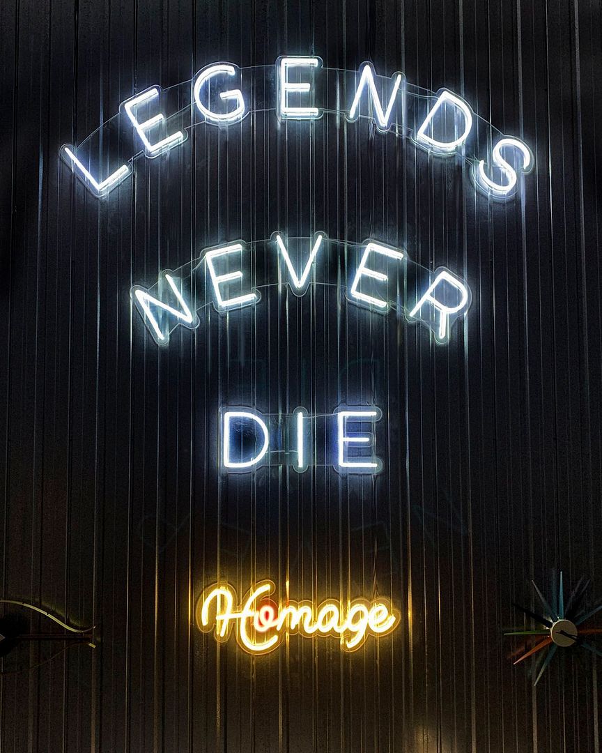 Legends Never Die Homage Neon Sign