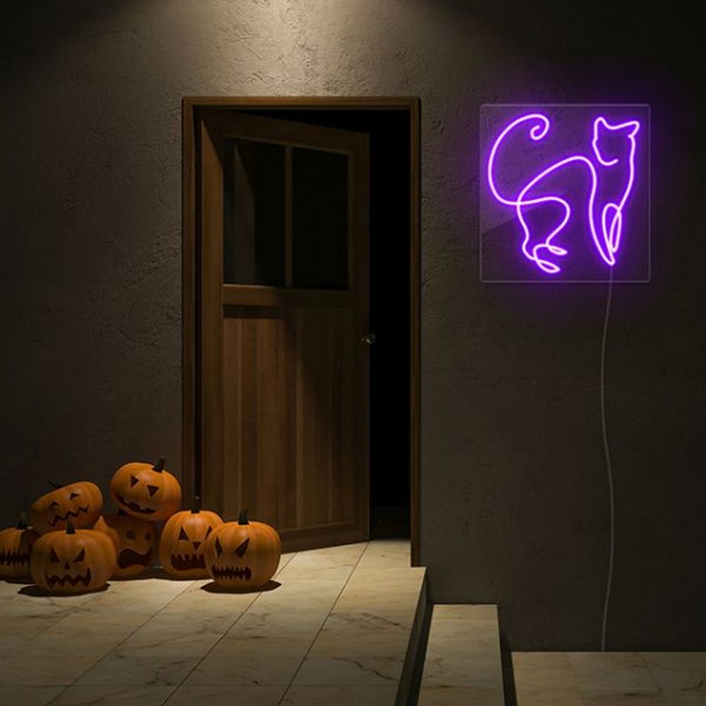 Line Art Cat Neon Sign