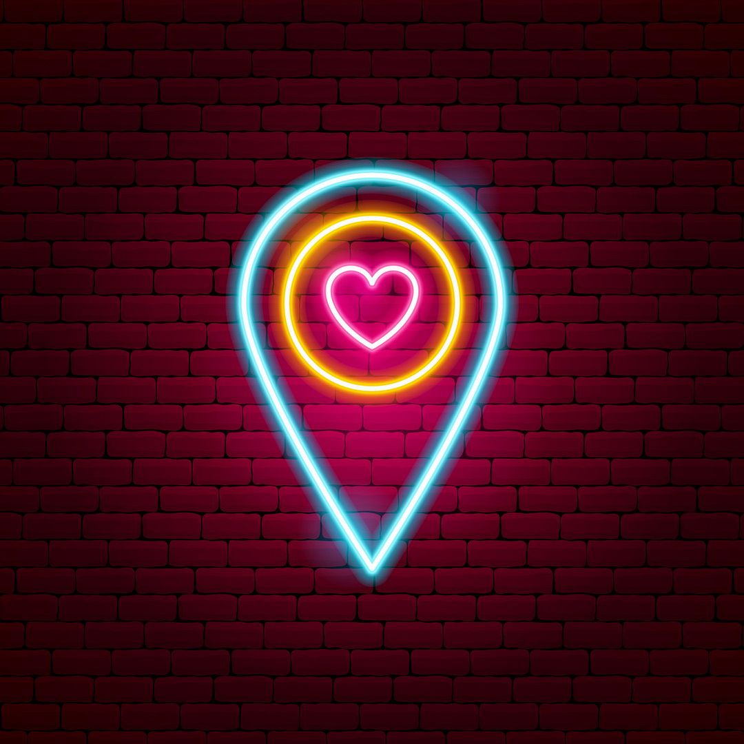 Love Map Pin Neon Sign