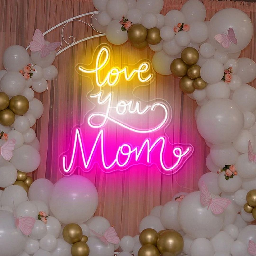 Love You Mom Neon Sign