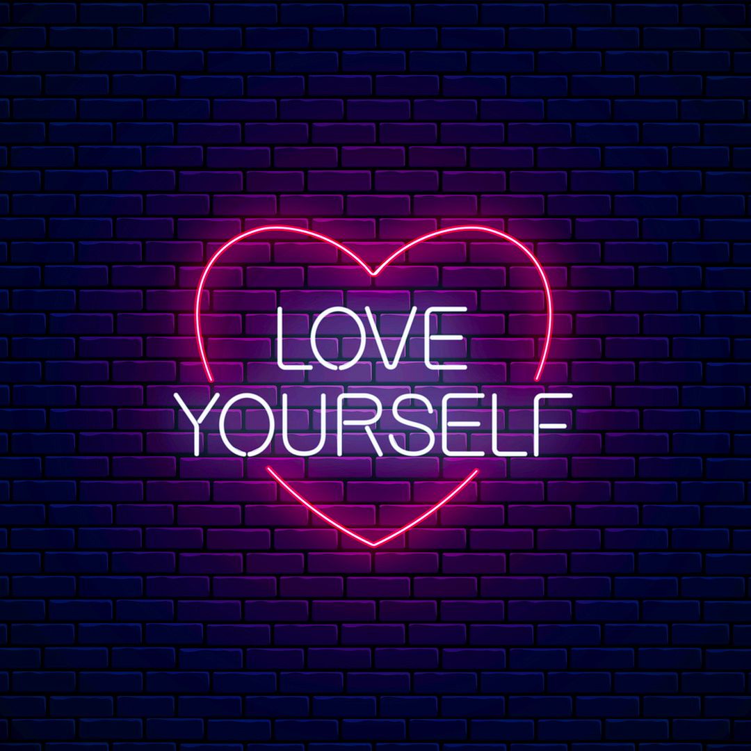 Love Yourself in Heart Neon Sign