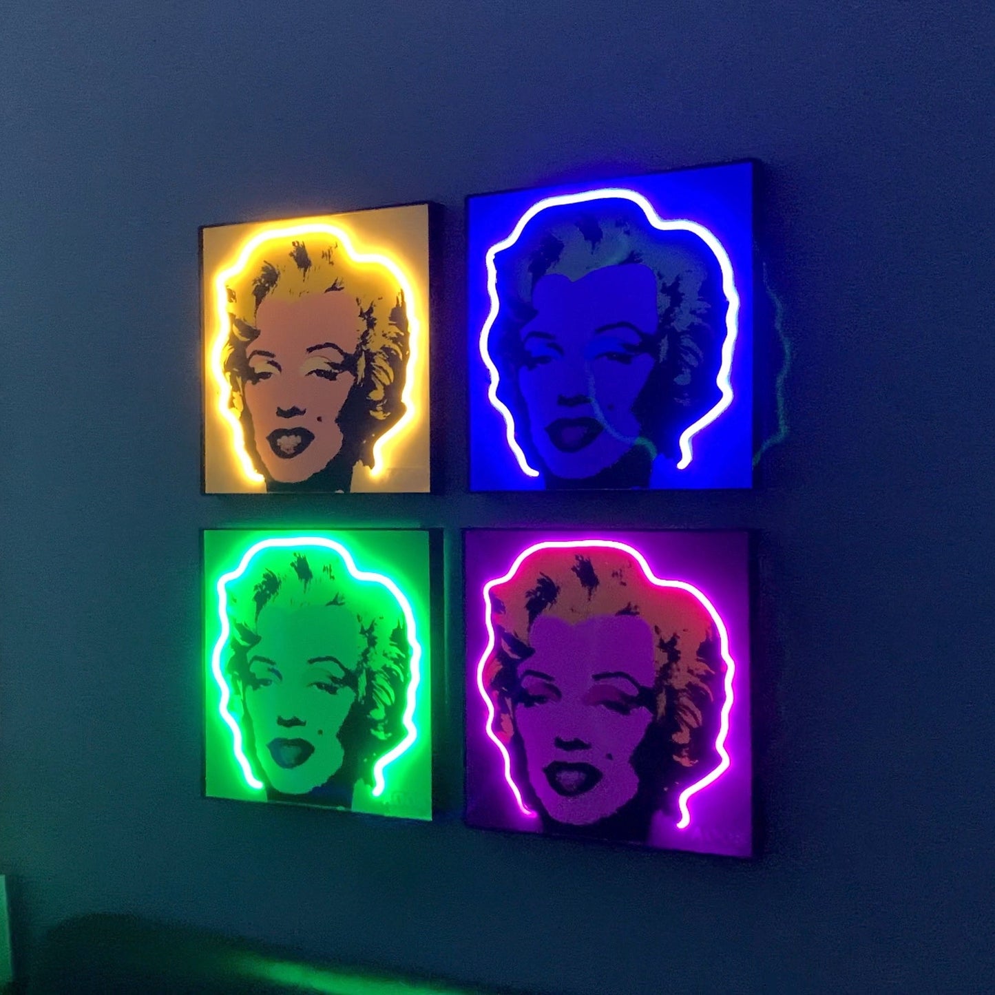 Marilyn Monroe Pop Art Neon Sign (set of 4)