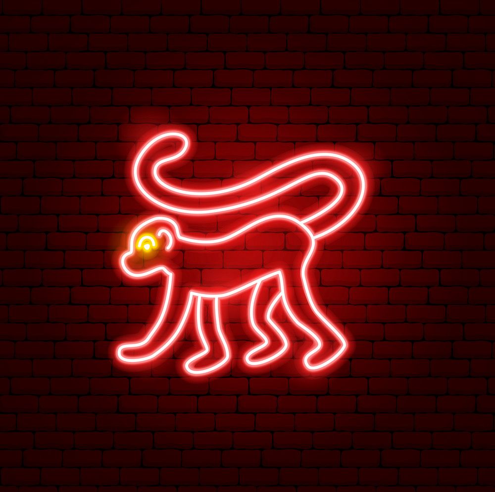 Monkey Chinese Zodiac LED Neon Sign for Christmas, Light Up Wall