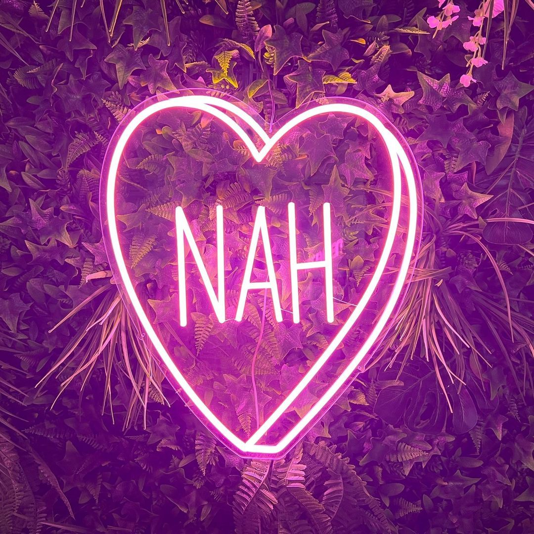 Nah Heart Valentine Candy Neon Signs, Plug-in or Battery Powered Neon Lights