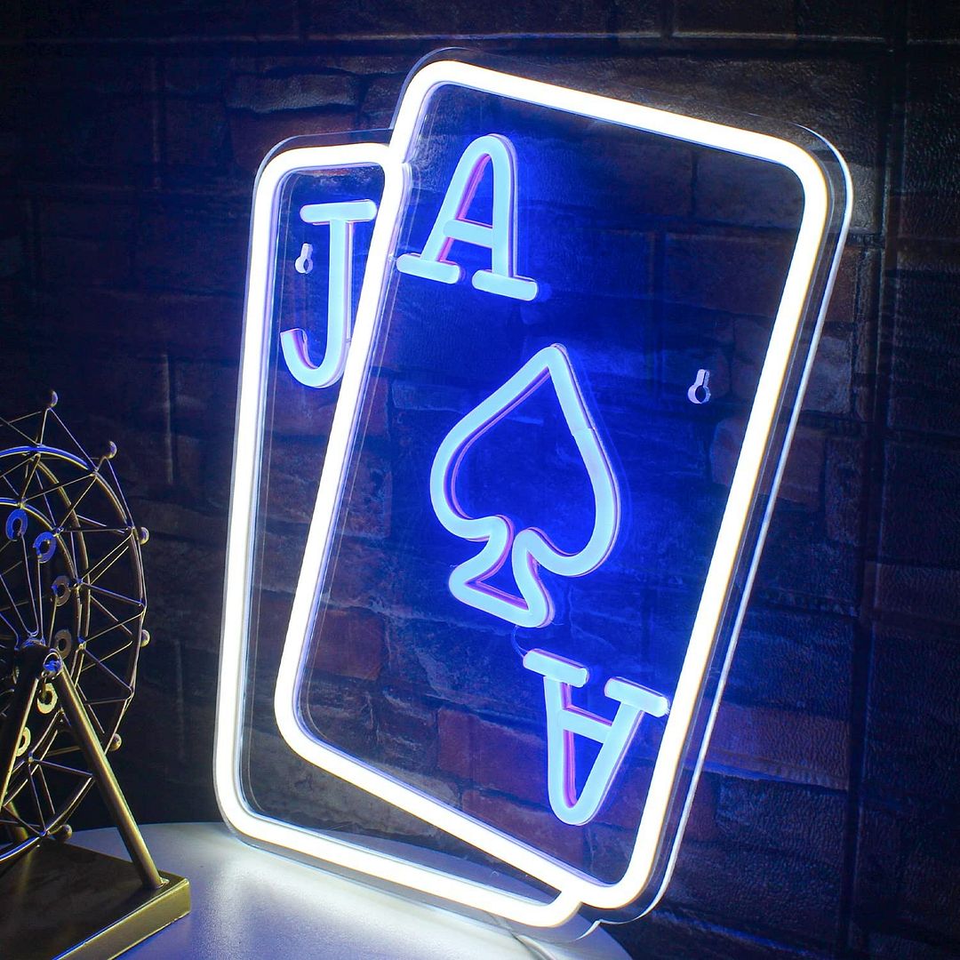 Poker Cards Neon Sign