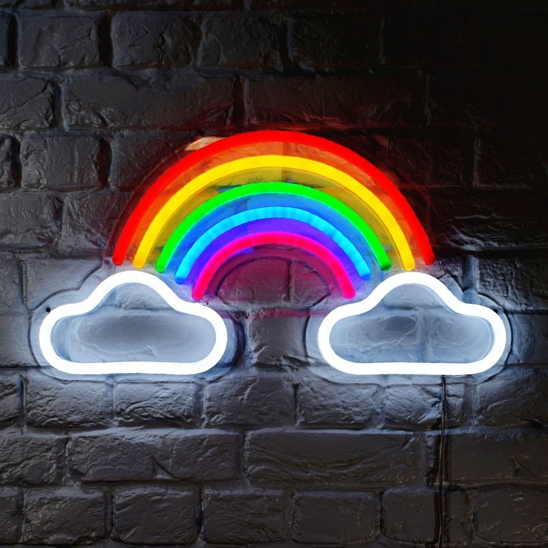 Rainbow Clouds Neon Signs, Neon Lights, LED Neon Signs for Room, Bars Light Up Signs, Cool Neon Light Signs, Neon Wall Lights