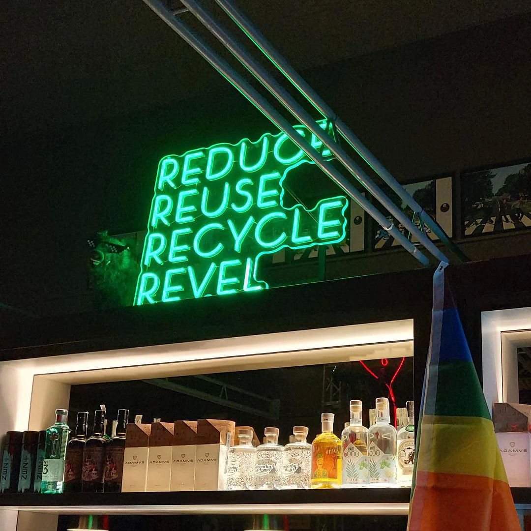 Reduce Reuse Recycle Revel Neon Sign