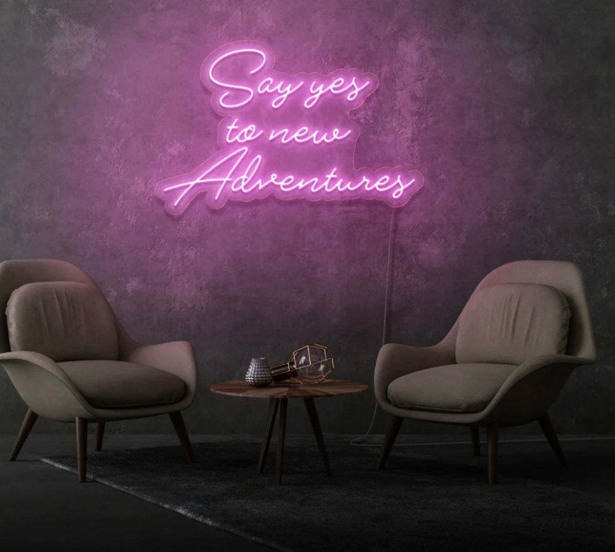 Say Yes to New Adventures Neon Sign