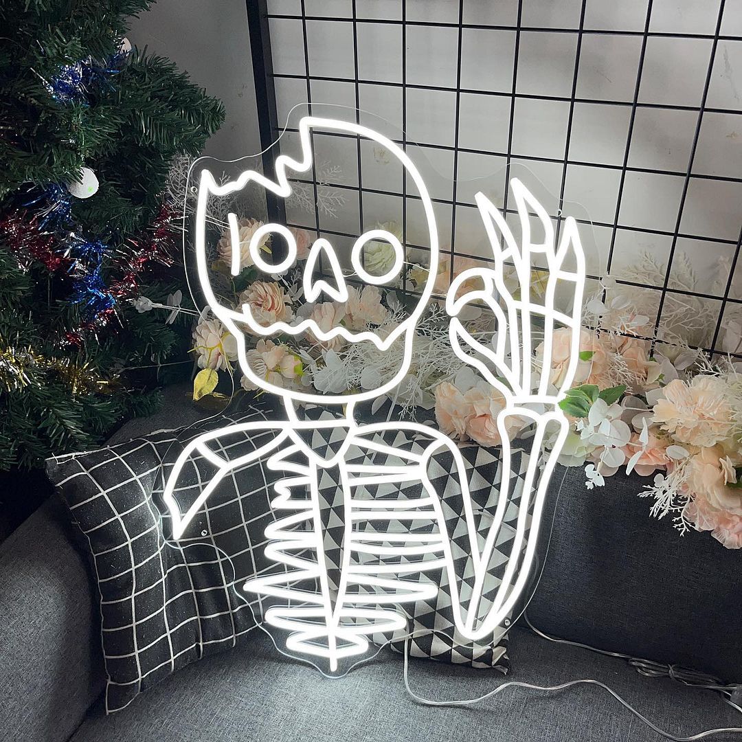 Skeleton Man Neon Sign