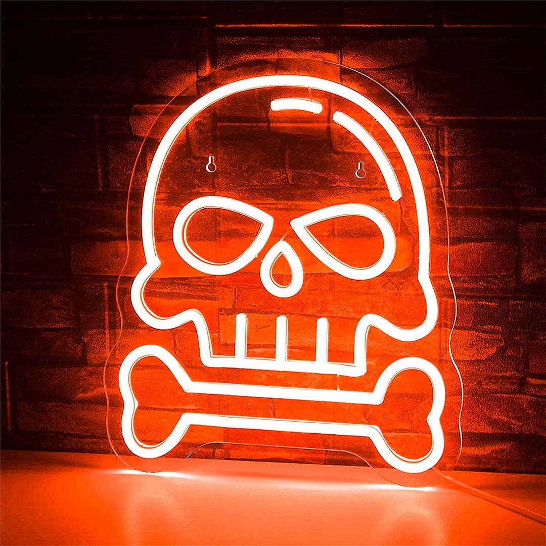 Custom Made Neon Signs, Skull Dangerous Goods Neon Sign, LED Business